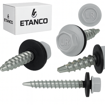 ETANCO Selbstbohrschrauben Trapezblechschrauben RAL 7040 4,8 x 35 mm 250 Stk.