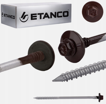 Etanco Sandwichplatten-Schrauben Holz Beton RAL 8017, 230 mm 100 Stk.