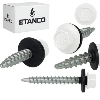 ETANCO Selbstbohrschrauben Trapezblechschrauben RAL 9003 4,8 x 35 mm 250 Stk.