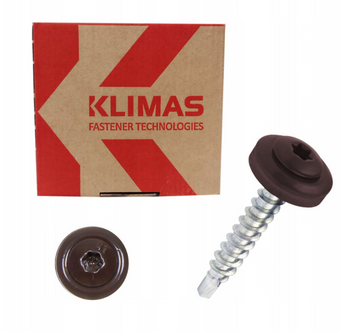 KLIMAS WDD selbstbohrende Spenglerschrauben für Blech auf Holz RAL 8017 Schokoladenbraun 4,8 x 35 mm 250 St.