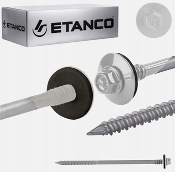 Etanco Sandwichplatten-Schrauben RAL 9010 Holz Beton 160 mm 100 St.