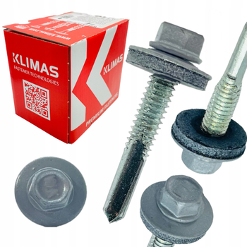 KLIMAS WSS Selbstbohrschrauben für Blech Metall RAL 9006 Weißaluminium 5,5 x 38 mm 200 Stk.