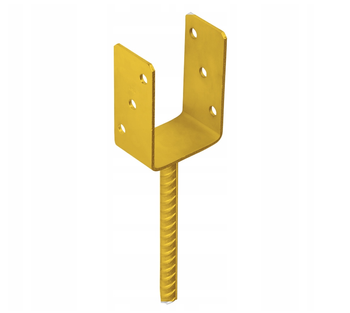 Domax U-Pfostenträger Pfostenanker PS 100U ZNZ 101x120x4 mm gelb 1 Stk.
