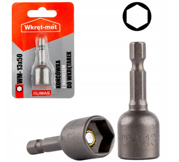 Klimas M8 Steckschlüsseleinsatz Magnetisch Adapter HEX Nuss Stecknuss 8 x 50 mm