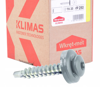 KLIMAS WDD selbstbohrende Spenglerschrauben für Blech auf Holz RAL 9006 Weißaluminium 4,8 x 35 mm 250 St.