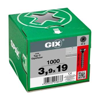 SPAX Trockenbauschrauben GIX-C 3,9x19 für Gipsfaser