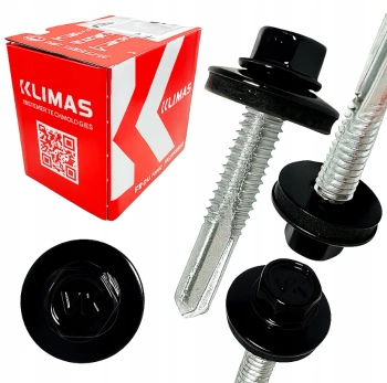 KLIMAS WSS Selbstbohrschrauben für Blech Metall RAL 9005 Tiefschwarz 5,5 x 32 mm 250 Stk.