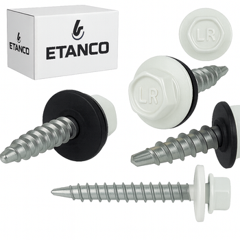 ETANCO Selbstbohrschrauben Trapezblechschrauben RAL 9002 4,8 x 35 mm 250 Stk.