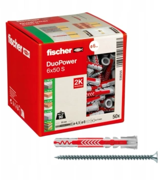 Fischer DUOPOWER  6x50 S Universaldübel Allzweckdübel mit Schraube 50 St.