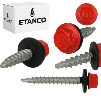 ETANCO Selbstbohrschrauben Trapezblechschrauben RAL 3000 4,8 x 35 mm 250 Stk.