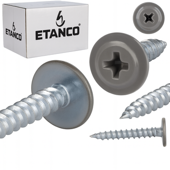 ETANCO GM-S selbstschneidende Blechschrauben Flachkopf RAL 9007 Graualuminium 4,2 x 16 mm 250 Stk.