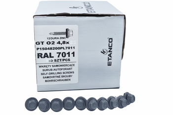ETANCO Selbstbohrschrauben Trapezblechschrauben RAL 7011 4,8 x 35 mm 250 Stk.