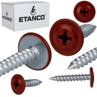 ETANCO GM-S selbstschneidende Blechschrauben Flachkopf RAL 3011 Braunrot 4,2 x 25 mm 250 Stk.