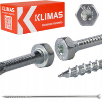 Klimas WKCH Holzbauschrauben Sechskantkopf 8 x 50 mm 50 Stk.