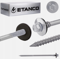 Etanco Sandwichplatten-Schrauben Holz Beton RAL 9006, 100 mm 100 Stk.