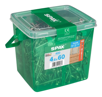 Spax Fassadenschraube Edelstahl A2 4,5 x 60 mm 400 Stk. Silber Henkelbox