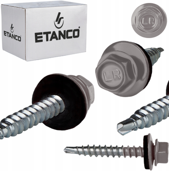 ETANCO Selbstbohrschrauben Trapezblechschrauben RAL 9007 4,8 x 100 mm 100 Stk.