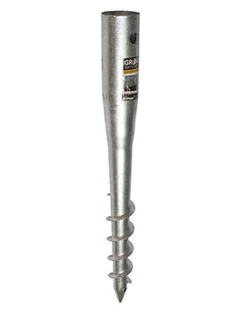 GRUNDLINE Pfostenträger Einschraub Bodenhülse / Schraubfundament / Erdanker - 68x650x1,8 mm