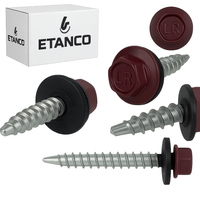 ETANCO Selbstbohrschrauben Trapezblechschrauben RAL 3005 4,8 x 80 mm 100 Stk.