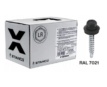 ETANCO Selbstbohrschrauben Trapezblechschrauben RAL 7021 4,8 x 35 mm 250 Stk.