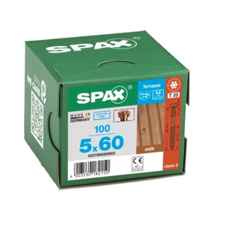 SPAX Terrassenschrauben 5x60 Edelstahl A2 Antik