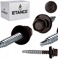 ETANCO Selbstbohrschrauben Trapezblechschrauben RAL 8019 4,8 x 20 mm 250 Stk.