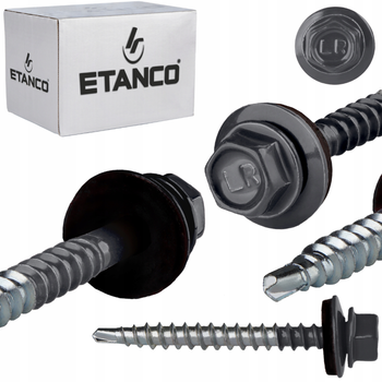 ETANCO Selbstbohrschrauben Trapezblechschrauben RAL 7016 4,8 x 70 mm 100 Stk.