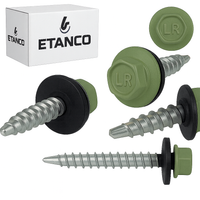 ETANCO Selbstbohrschrauben Trapezblechschrauben RAL 6011 4,8 x 35 mm 250 Stk.