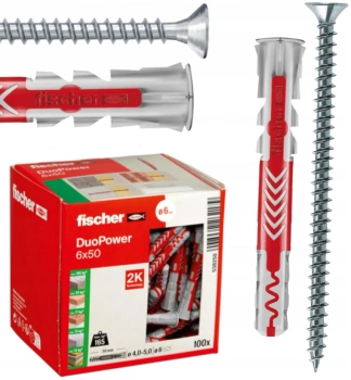 Fischer DUOPOWER 8x65 S Universaldübel Allzweckdübel mit Schraube 25 St.