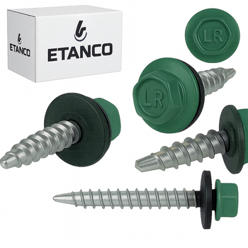 ETANCO Selbstbohrschrauben Trapezblechschrauben RAL 6028 4,8 x 20 mm 250 Stk.