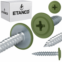 ETANCO GM-S selbstschneidende Blechschrauben Flachkopf RAL 6011 Resedagrün 4,2 x 16 mm 250 Stk.