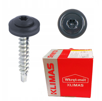 KLIMAS WDD selbstbohrende Spenglerschrauben für Blech auf Holz RAL 7016 Anthrazitgrau 4,8 x 35 mm 250 St.