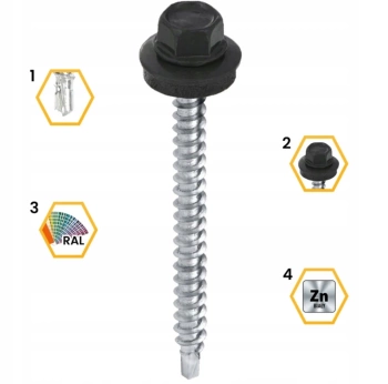MAG KRAK Selbstbohrschrauben Trapezblechschrauben RAL 7016 4,8 x 80 mm 100 Stk.