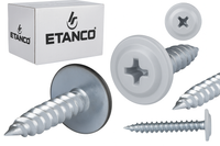 ETANCO GM-S selbstschneidende Blechschrauben Flachkopf RAL 7035 Lichtgrau 4,2 x 14 mm 250 Stk.