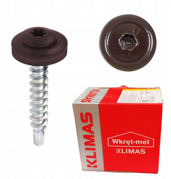 KLIMAS WDD selbstbohrende Spenglerschrauben für Blech auf Holz RAL 8019 Graubraun 4,8 x 35 mm 250 St.