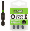 ESSVE Impact Bits für Schlagschrauber TX20 konisch schwarz 50 mm 3 Stück