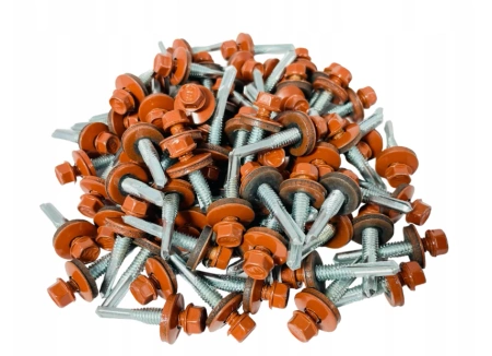 KLIMAS WSS Selbstbohrschrauben für Blech Metall RAL 8004 Kupferbraun 5,5 x 32 mm 250 Stk.