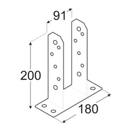 PST90 Stützenfuß 91x200x5