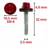 KLIMAS WSS Selbstbohrschrauben für Blech Metall RAL 3011 Braunrot 5,5 x 32 mm 250 Stk.