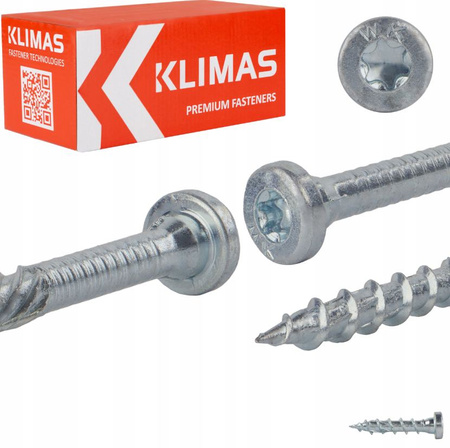 Klimas WKCR Konstruktionsschrauben mit Zylinderkopf Torx 8 x 180 mm 50 Stk.