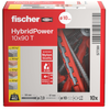 Fischer HybridPower 10x90 T (10)  flache Senkschrauben verlängerte Dübel 10 Stk.