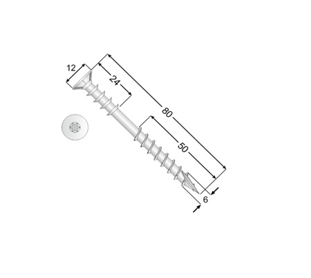 DOMAX Justierschraube 6x80