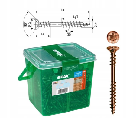 Spax Fassadenschraube Edelstahl A2 4,5 x 70 mm 250 Stk. Antik Henkelbox