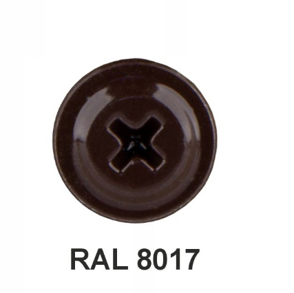 ETANCO GM-S selbstschneidende Blechschrauben Flachkopf RAL 8017 Schokoladenbraun 4,2 x 65 mm 250 Stk.