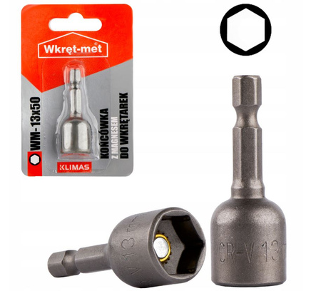 Klimas M8 Steckschlüsseleinsatz Magnetisch Adapter HEX Nuss Stecknuss 8 x 50 mm