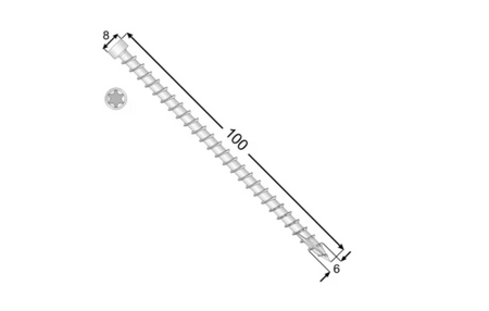 CPW Vollgewinde-Zimmermannschrauben mit Zylinderkopf  6x100