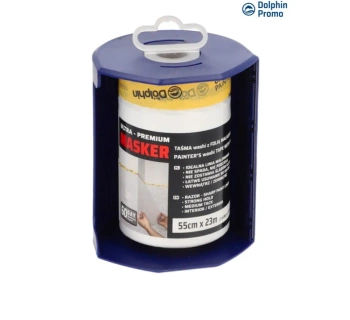 Blue Dolphin WASHI Masker Set Abdeckfolie mit Präzisions-Washi-Band 55 cm x 23 m und Dispenser