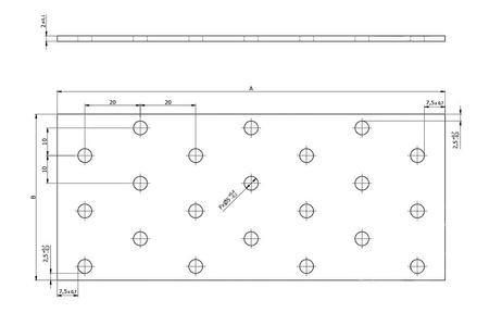 PP2 Lochplatte 100x40x2,0