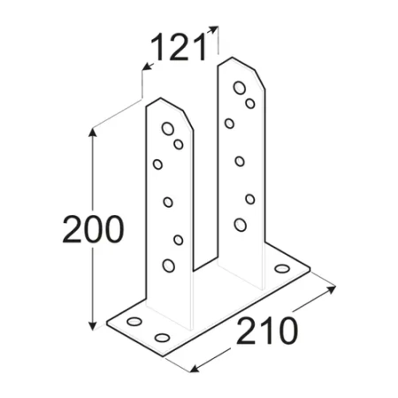 PST120 Stützenfuß 121x200x5