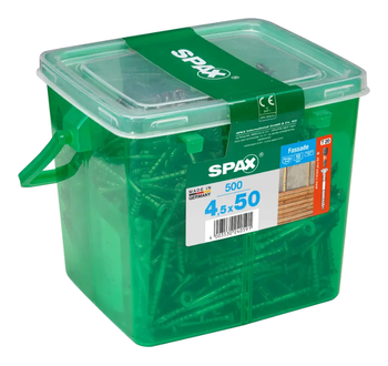 Spax Fassadenschraube Edelstahl A2 4,5 x 50 mm 500 Stk. Silber Henkelbox